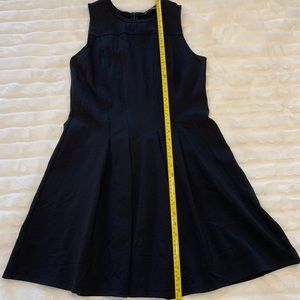 LOFT Scuba Fit & Flare Black Pleated Dress size 8